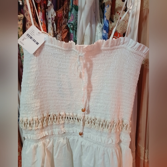 Free People White Ruffle Dress - Picture 3 of 6